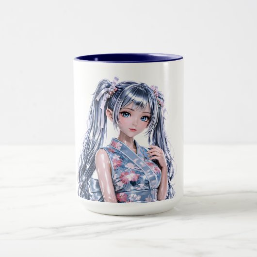 Anime Geïnspireerd Meisjesportret Mok (Midden)