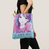 Anime-geïnspireerde designtas met expressieve noti tote bag (Dichtbij)