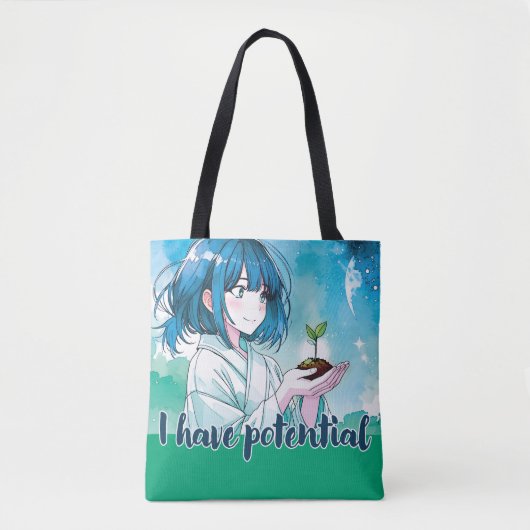 Anime-geïnspireerde designtas met expressieve noti tote bag (Voorkant)