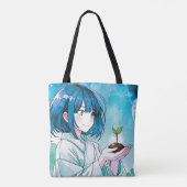 Anime-geïnspireerde designtas met expressieve noti tote bag (Achterkant)