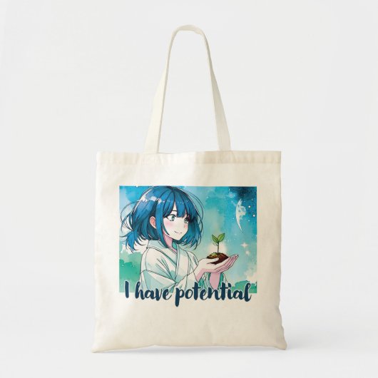 Anime-geïnspireerde designtas met expressieve noti tote bag (Voorkant)