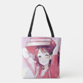 Anime-geïnspireerde designtas met expressieve noti tote bag (Achterkant)