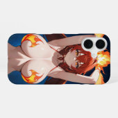 Anime-geïnspireerde Flame Power Tough Phone Case iPhone 16 Hoesje (Achterkant horizontaal)