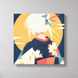 Anime Geïnspireerde Serie 3 Gouden Reverie Canvas Afdruk