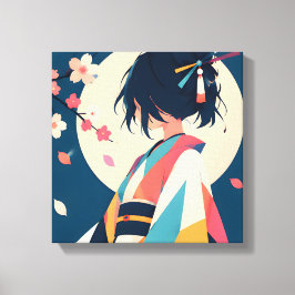 Anime Geïnspireerde Serie 7 Bloesem Fluistering Canvas Afdruk