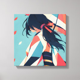 Anime Geïnspireerde Serie 8 Onder de Parasol Canvas Afdruk