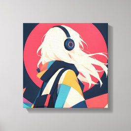 Anime Geïnspireerde Serie 8 Wind In Haar Canvas Afdruk