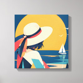 Anime Geïnspireerde Serie 9 Voorbij het Blauwe Canvas Afdruk
