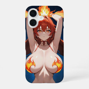 Anime-Geïnspireerde Vlammende Stijl Harde Hoestelc iPhone 16 Hoesje