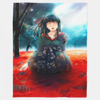 Anime Geisha Girl Airborpkunst Fleece Deken