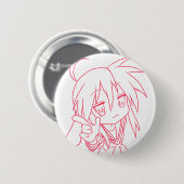 Anime geluksroodkleur ronde button 5,7 cm (Voorkant /achterkant)