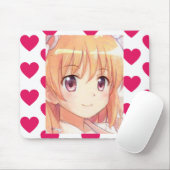 Anime gembergelige meisjesogen muismat (Met muis)