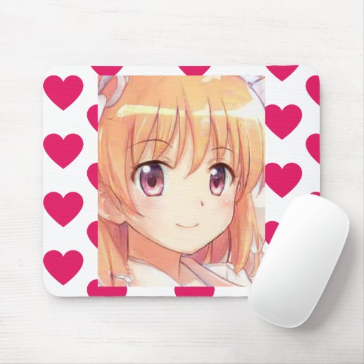 Anime gembergelige meisjesogen muismat (Met muis)