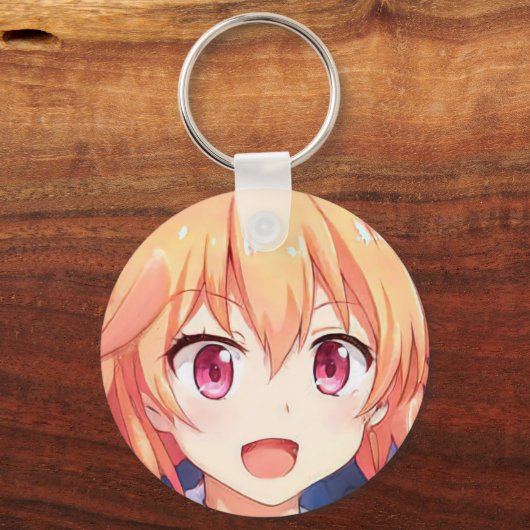 Anime gemberharige meisjesogen sleutelhanger (Voorkant)