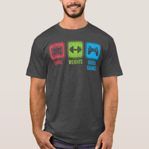 Anime Gewichten Videogames Otaku Workoutankop vint T-shirt