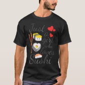 Anime Gewoon een meisje dat houdt van sushi Schatt T-shirt (Voorkant)