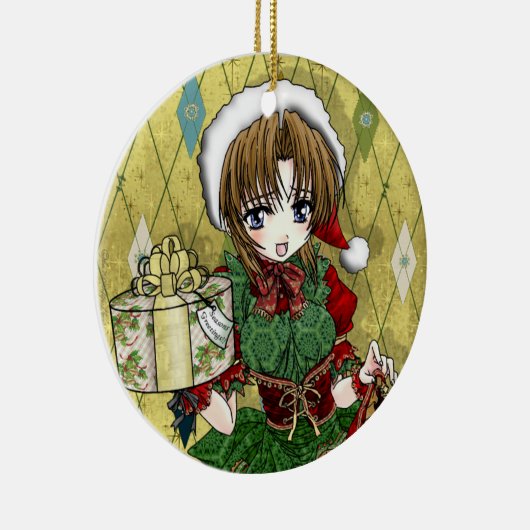 Anime Gift Girl Keramisch Ornament (Rechts)