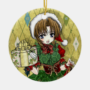 Anime Gift Girl Keramisch Ornament