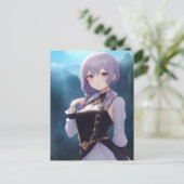 Anime Girl 001 Briefkaart (Staand voorkant)