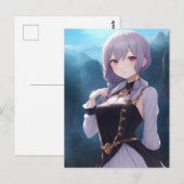 Anime Girl 001 Briefkaart (Voorkant / Achterkant)