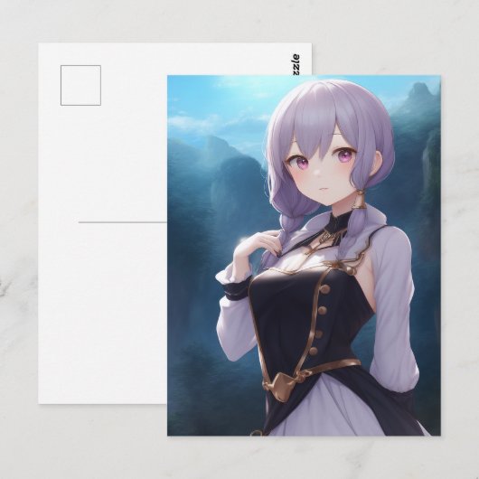 Anime Girl 001 Briefkaart (Voorkant / Achterkant)