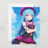 Anime Girl 007 Briefkaart (Voorkant / Achterkant)