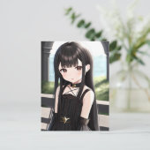 Anime Girl 008 Briefkaart (Staand voorkant)