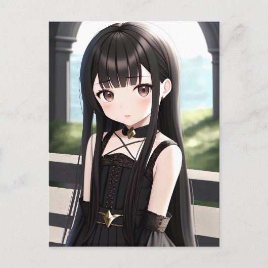 Anime Girl 008 Briefkaart (Voorkant)