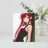 Anime Girl 013 Briefkaart (Staand voorkant)