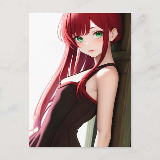 Anime Girl 013 Briefkaart (Voorkant)