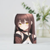 Anime Girl 015 Briefkaart (Staand voorkant)