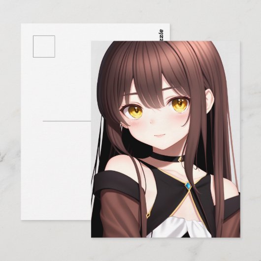 Anime Girl 015 Briefkaart (Voorkant / Achterkant)