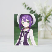 Anime Girl 018 Briefkaart (Staand voorkant)