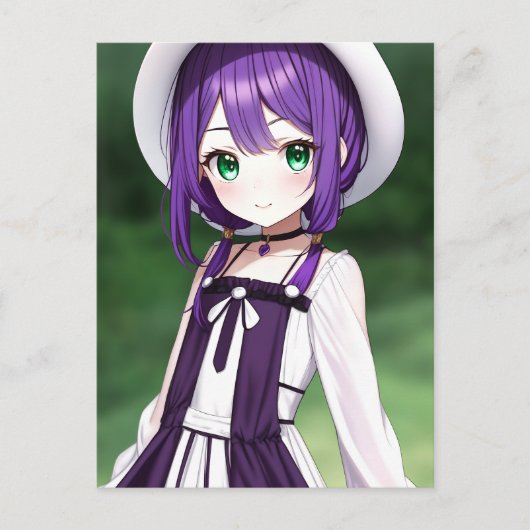 Anime Girl 018 Briefkaart (Voorkant)