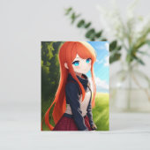 Anime Girl 019 Briefkaart (Staand voorkant)