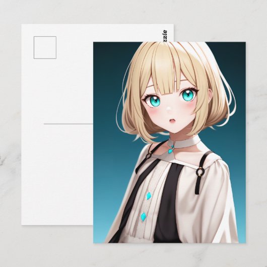 Anime Girl 022 Briefkaart (Voorkant / Achterkant)