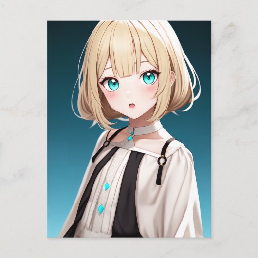 Anime Girl 022 Briefkaart (Voorkant)