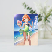 Anime Girl 026 Briefkaart (Staand voorkant)