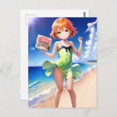 Anime Girl 026 Briefkaart (Voorkant / Achterkant)