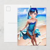Anime Girl 029 Briefkaart (Voorkant / Achterkant)