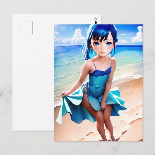 Anime Girl 029 Briefkaart (Voorkant / Achterkant)