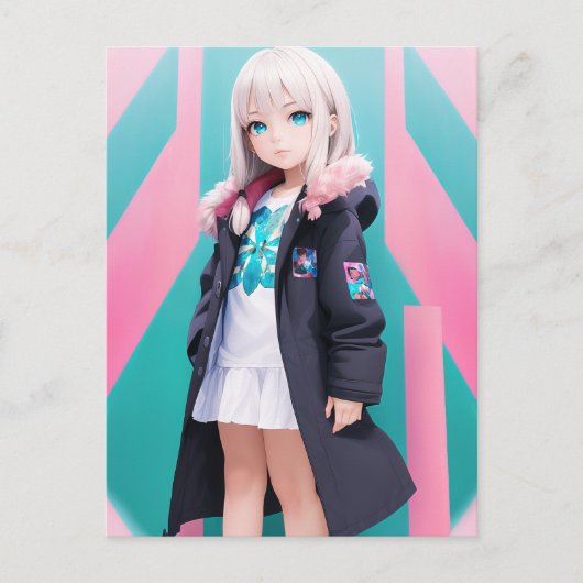 Anime Girl 039 Briefkaart (Voorkant)