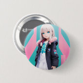 Anime Girl 039 Ronde Button 5,7 Cm (Voorkant /achterkant)