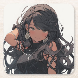 Anime girl #1 kartonnen onderzetters