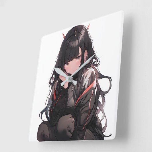 Anime girl #2 vierkante klok (Hoek)