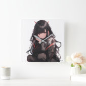 Anime girl #2 vierkante klok (Huis)