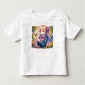 Anime Girl and Butterfly Watercolor Kinder Shirts (Voorkant)