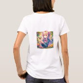 Anime Girl and Butterfly Watercolor T-shirt (Achterkant)
