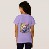 Anime Girl and Butterfly Watercolor T-shirt (Achterkant volledig)