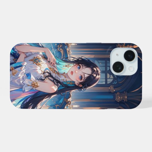 anime girl Art iPhone 15 Case (Achterkant horizontaal)